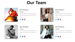 How To Create Responsive Team Section Using HTML CSS And Bootstrap.