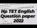 HP TET previous year questions paper solve English section 2022 HP TET/D.El.EdTET/2022-23