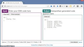 Custom browser options on Autoprefixer Playground