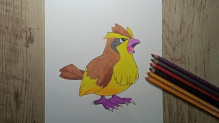 How To Draw Pidgey From Pokemon |Colored Pencil