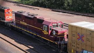 MISSABE MAROON! EMD SD38-2s 16-645E3 High Power in Revenue Freight Service at Proctor