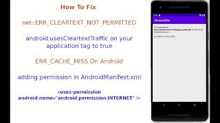 How To Fix net::ERR CLEARTEXT NOT PERMITTED and ERR CACHE MISS On Android