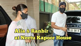 Alia Bhatt and Ranbir Kapoor Reached at Neetu Kapoor's House For Rishi kapoor 1st Death Anniversary