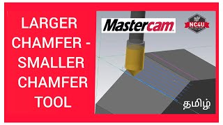 How to Program Larger Taper area with small chamfer tool ? NC4U - தமிழில் - CNC Training -Coimbatore