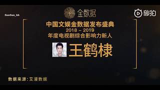 王鶴棣 Dylan Wang 20190120 榮獲年度電視劇綜合影響力新人榮譽