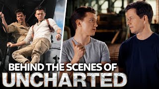 Tom Holland & Mark Wahlberg Get COMPETITIVE On Set | Uncharted Preview