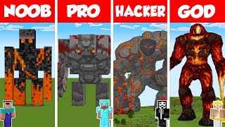 Minecraft TNT GOLEM HOUSE BUILD CHALLENGE - NOOB vs PRO vs HACKER vs GOD / Animation