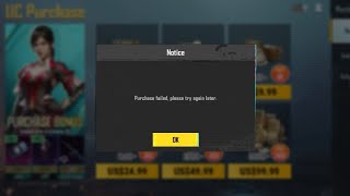 Purchase Failed Please Try Again Later | PUBG MOBILE IN GAME UC PURCHASING ISSUE