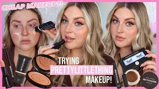 trying PRETTY LITTLE THING makeup?!?! 🤔 cheap makeup review 💕