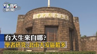 【TVBS】台大生來自哪？　學者研究：北市大安區最多