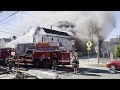 providence firefighters attack flames raging in two homes