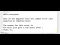 Expected an indented block | Python Programming