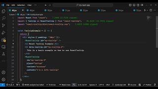 Build a React.js Project to Create Animated Tooltip Messages on Hover Using react-tooltip in JSX