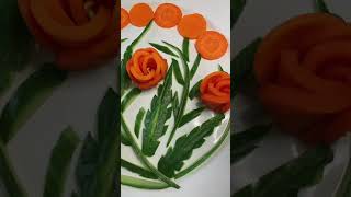 How To Make Carrot Rose | Salad Decorations | Vegetables Carving | Orange Rose #shorts