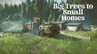 SnowRunner - Big Trees to Small Homes | Zikz 612H \u0026 Azov 73210 | Black Badger Lake