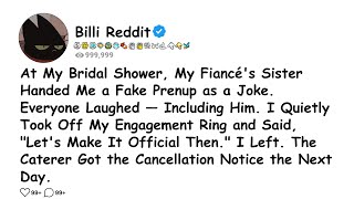 At My Bridal Shower, My Fiancé's Sister Handed Me a Fake Prenup as a Joke.Everyone Laughed..........