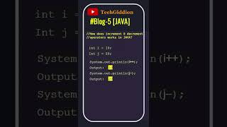 [Blog:5-JAVA] Increment and decrement operators in java | java tutorial for beginners #shorts