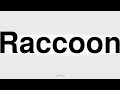 How to Pronounce Raccoon