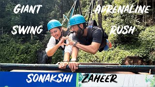 Sonakshi and Zaheer’s adventure on the Giant swing - ALMOST like bungee jumping!!!