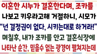 (반전신청사연)이혼한 시누가 결혼한다며 조카를 나보고 키우라고해 거절하니 시모가 