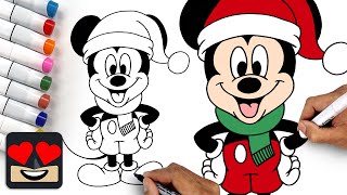 How To Draw Mickey Mouse | Christmas Tutorial