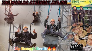 1850 meters 😱 First time zip-line garda asto ramailo bhayo 🔥😱halka halka sato ne gayo😭😥