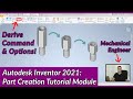 Derive Command and Options - Autodesk Inventor Part Tutorial | Autodesk Inventor 2021 IN DEPTH