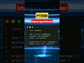 Internet speed checker with python #programming #coding #python #shorts