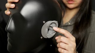 ASMR Ear cleaning with dummy (earflap rubbing, inner ear scratching)