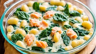 Spinach with creamy gnocchi has made everyone go crazy! Delicious recipe for dinner!