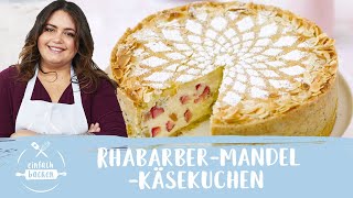 Rhabarber-Käsekuchen – mit Mandala Muster 😮🤩 I Einfach Backen