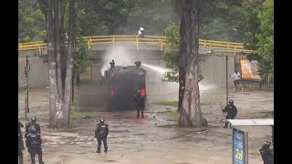Trancones y caos en la movilidad por disturbios en la Universidad Nacional