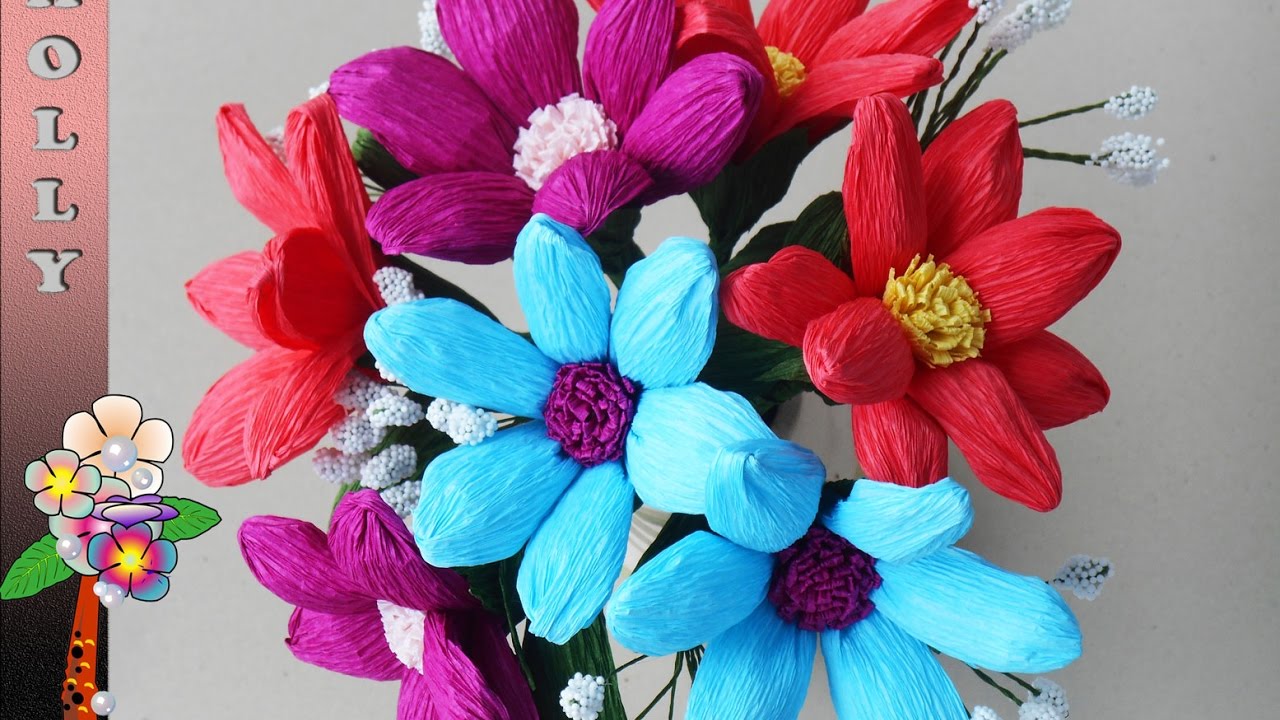Paper Flowers Tutorial Easy Youtube