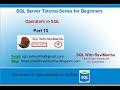 Operators in SQL |Arithmetic | Comparison | Set | Logical Operators | Assignment | Bitwise |Compound