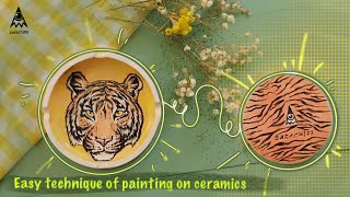 Ceramic tiger design ashtray