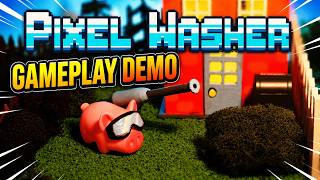 Pixel Washer - Cozy Power Washing in a Pixelated World | FULL DEMO