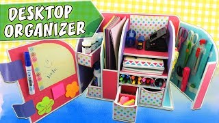 DESKTOP ORGANIZER - Cardboard - Back to school | aPasos Crafts DIY