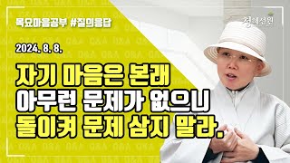 2024.08.08. [청혜선원] 목요공부ㅣ질의응답 시간 \