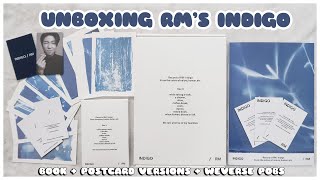 ✨ unboxing bts rm solo album indigo - both versions, postcards photocards, weverse pobs | 방탄소년단 김남준