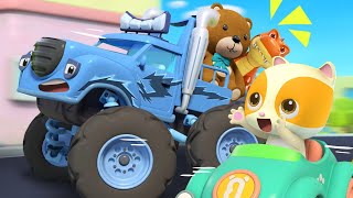 Monster Truck Grabs Baby Kitten's Toy | Police Truck | Cartoon for Kids | BabyBus - Cars World