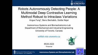 Robots Autonomously Detecting People: A Multimodal Deep Contrastive Learning Method