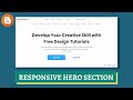 How to Add a Hero Section In Blogger Homepage ( Fully Responsive)