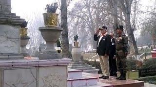 PM Modi pays homage to the martyrs at Martyrs Memorial, Badami Bagh Cantonment in Srinagar, J\u0026K