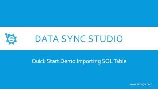Simego Data Sync Studio Import SQL Table