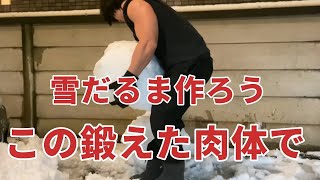 雪が降ったので、筋肉を駆使して雪だるまを作るだけの動画(2024.2.5)