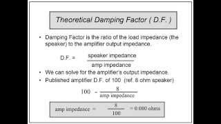 DanaCable speaker cable Damping Factor Demo