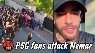 PSG fans booing Neymar outside his house