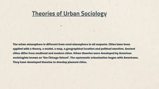 Urban Sociology theory of Louis Wirth