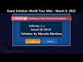 World Tour Mini Game #3 | March 9, 2022 Event | FreeCell Easy