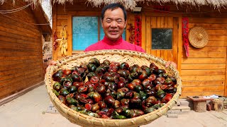 Strange Recipe! Big River Snails Cooked with Spicy Sause! Welcome To Summer! | U